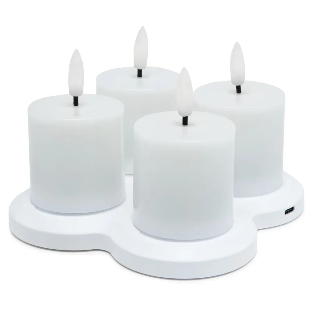 Kjell Julelys|Stemningsbelysning|Telys LED oppladbare 4-pk.
