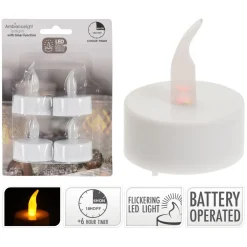 Kjell Julelys|Stemningsbelysning|Telys LED 4-pk.