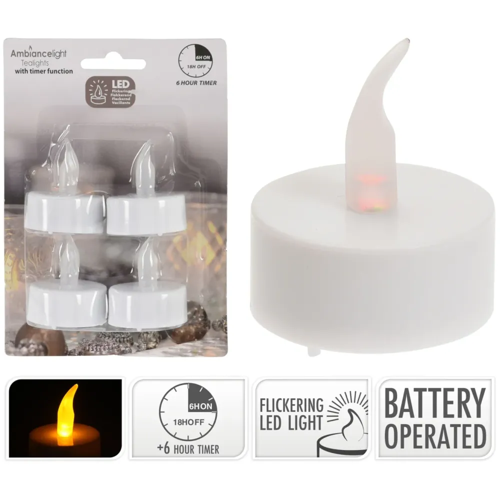 Kjell Julelys|Stemningsbelysning|Telys LED 4-pk.