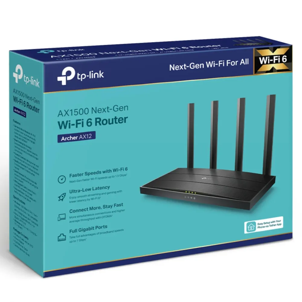 TP-Link Wifi-Routere|Archer AX12 Trådløs ruter