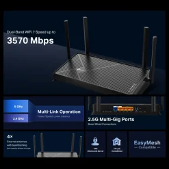 TP-Link Wifi-Routere|Archer BE230 Trådløs ruter med Wifi 7 BE3600