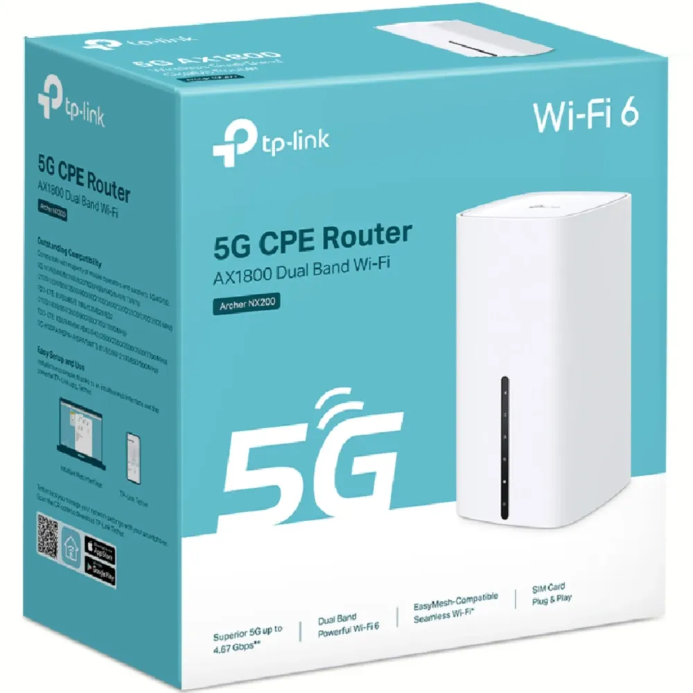 TP-Link Mobilt Bredbånd Og Rutere|Wifi-Routere|Archer NX200 Trådløs 5G-ruter AX1800