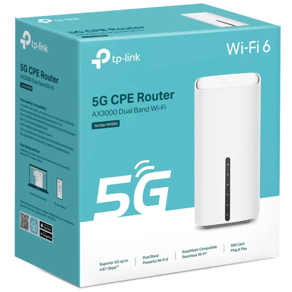 TP-Link Mobilt Bredbånd Og Rutere|Wifi-Routere|Archer NX500 Trådløs ruter 5G AX3000