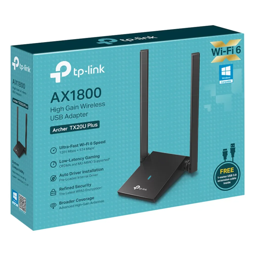 TP-Link Nettverkskort (Trådløse)|Archer TX20U Plus Nettverkskort AX1800