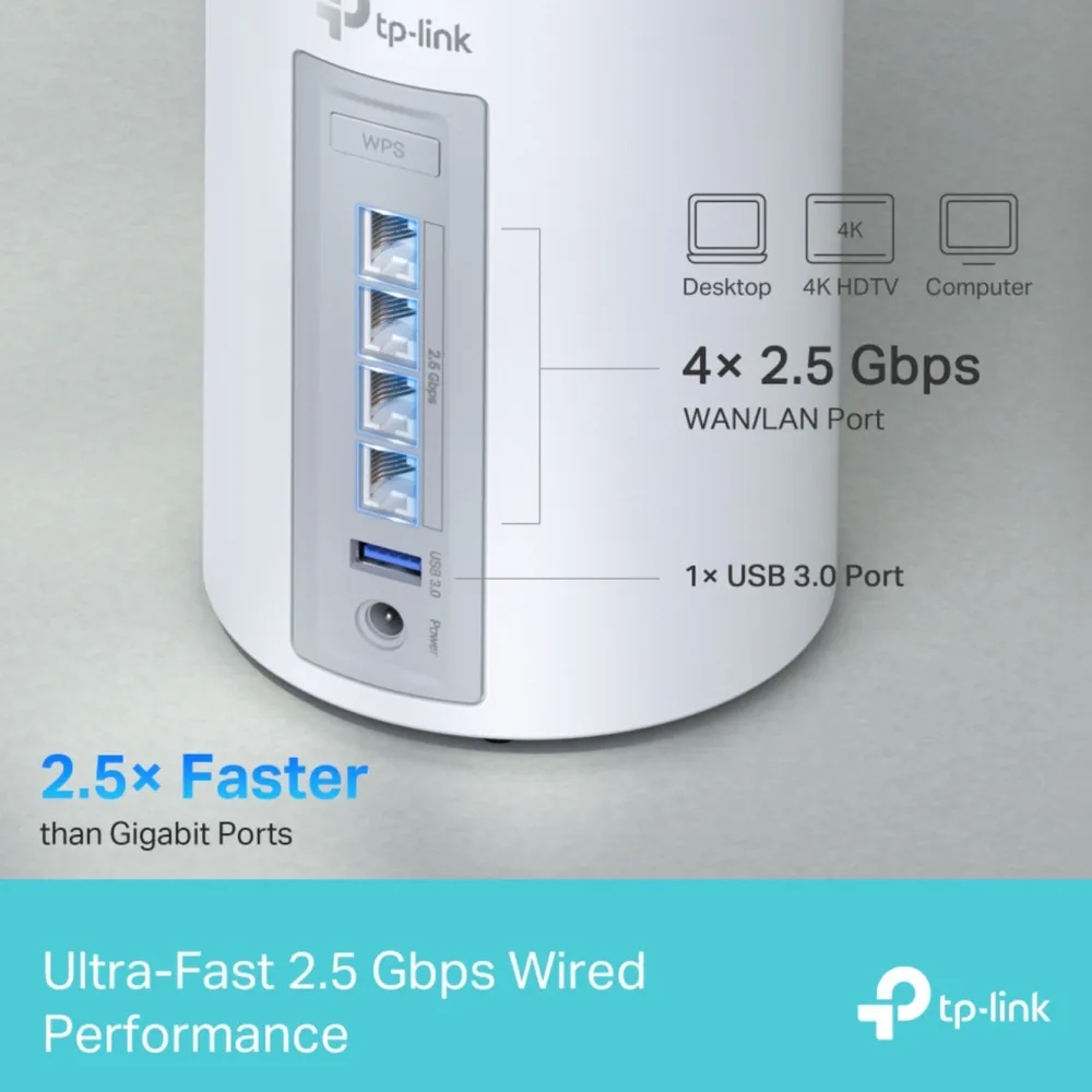 TP-Link Mobilt Bredbånd Og Rutere|Nettverkskabler|Deco BE65 – BE9300 Mesh Wifi 7-system