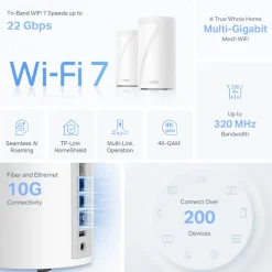 TP-Link Mesh|Wifi-Routere|Deco BE85 Mesh-ruter med Wifi 7 BE19000 2-pk.