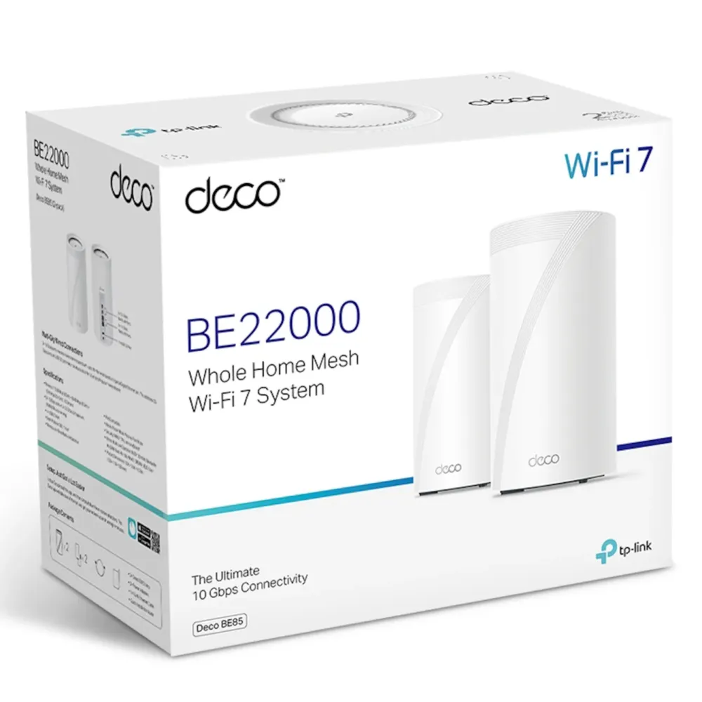 TP-Link Mesh|Wifi-Routere|Deco BE85 Mesh-ruter med Wifi 7 BE19000 2-pk.