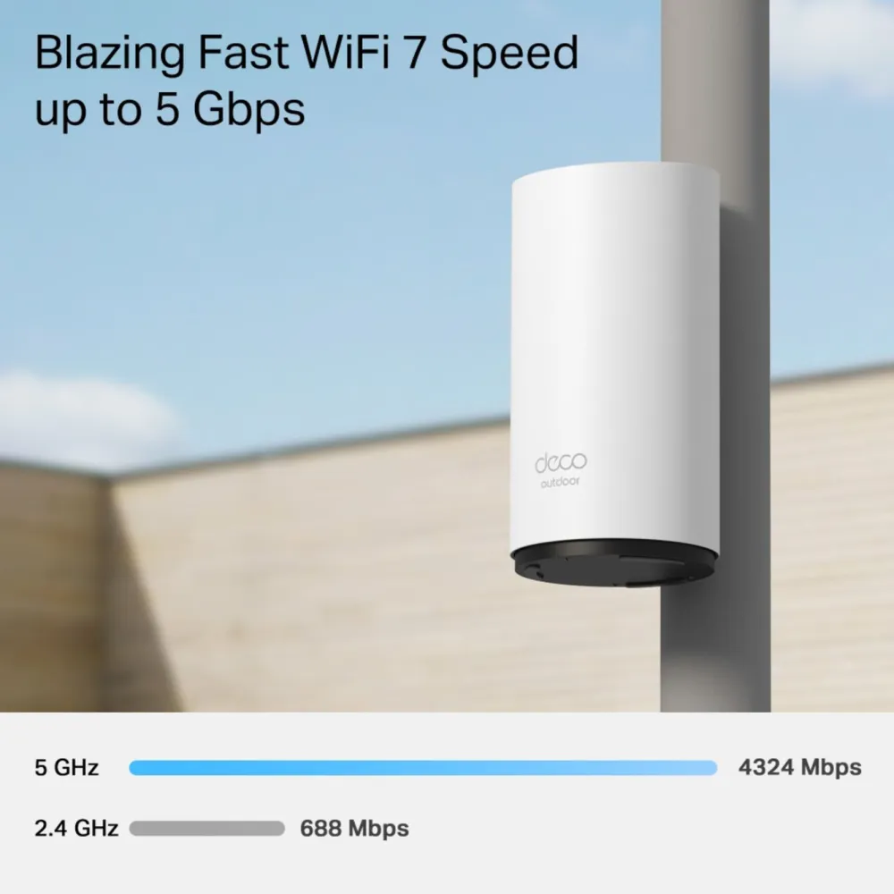 TP-Link Wifi-Routere|Mobilt Bredbånd Og Rutere|Deco BE25 Outdoor Mesh Wi-Fi 7-ruter BE3600