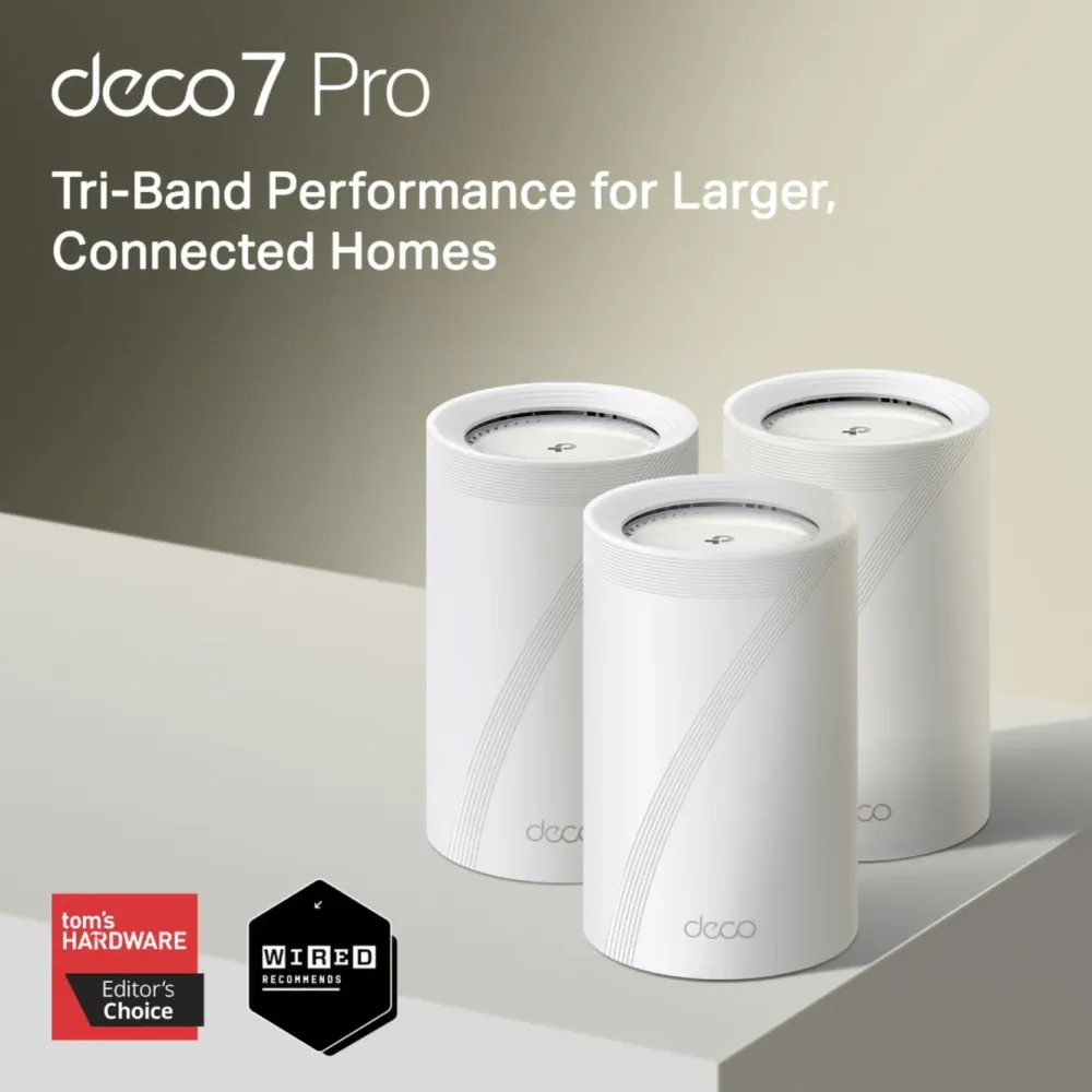 TP-Link Mesh|Wifi-Routere|Deco BE68 wifi 7-meshsystem BE14000 med 10G-port 1-pack