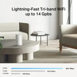 TP-Link Mesh|Wifi-Routere|Deco BE68 wifi 7-meshsystem BE14000 med 10G-port 1-pack