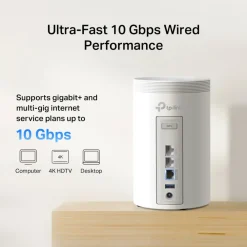TP-Link Mesh|Wifi-Routere|Deco BE68 wifi 7-meshsystem BE14000 med 10G-port 1-pack