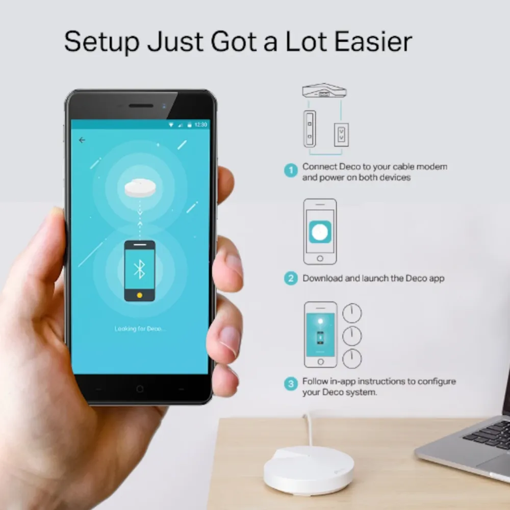 TP-Link Mesh|Wifi-Routere|Deco M9 Plus Mesh-system AC2200 3-pk.