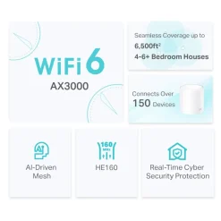 TP-Link Mesh|Wifi-Routere|Deco X50 AX3000 3-pk.