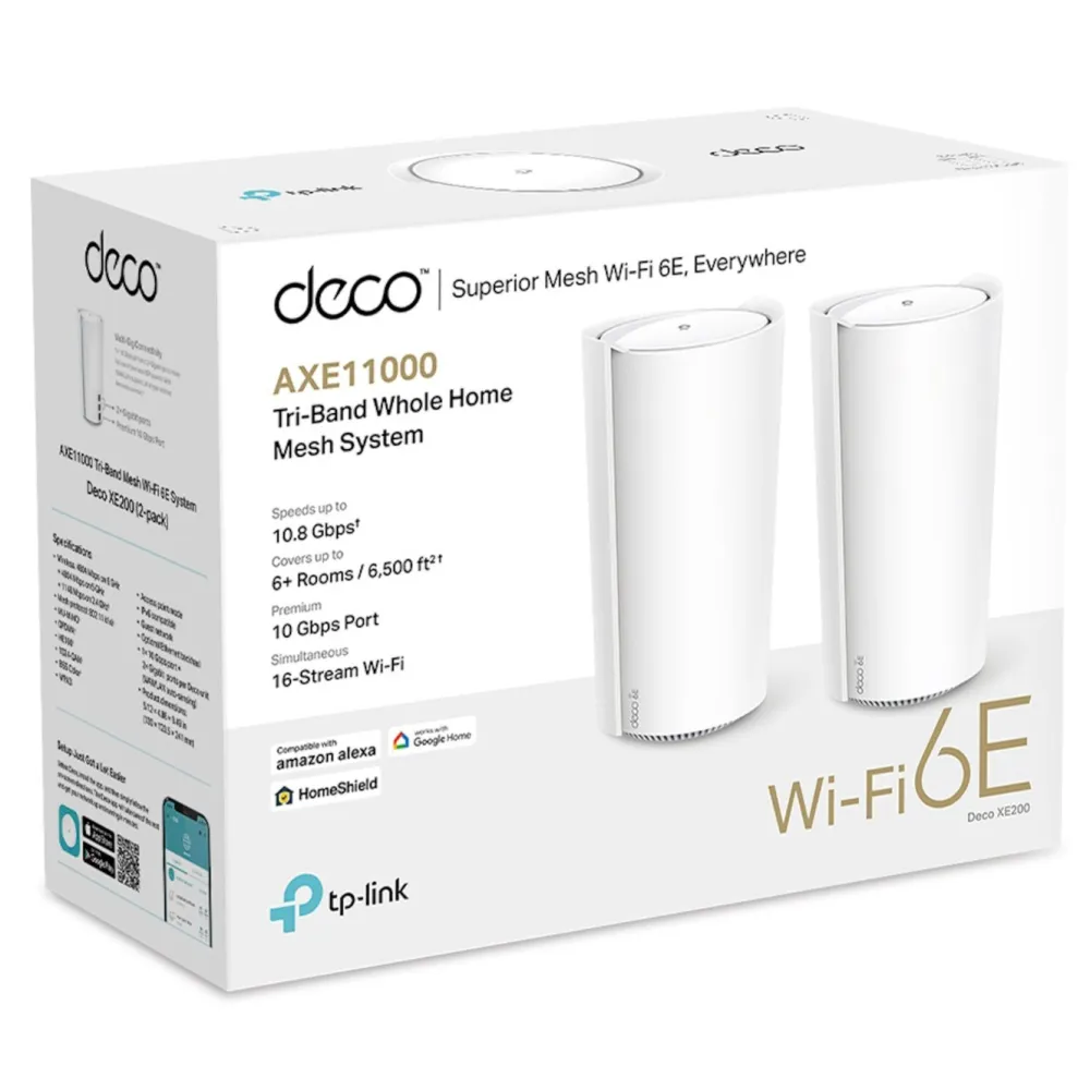 TP-Link Mesh|Wifi-Routere|Deco XE200 Mesh-ruter med Wifi 6E AXE11000 1-pk.