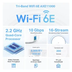 TP-Link Mesh|Wifi-Routere|Deco XE200 Mesh-system med Wifi 6E AXE11000 2-pk.