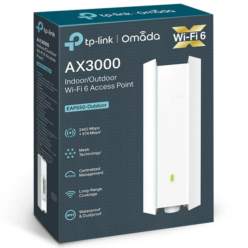 TP-Link Wifi-Forsterker|EAP650-Outdoor Aksesspunkt for utendørsbruk AX3000