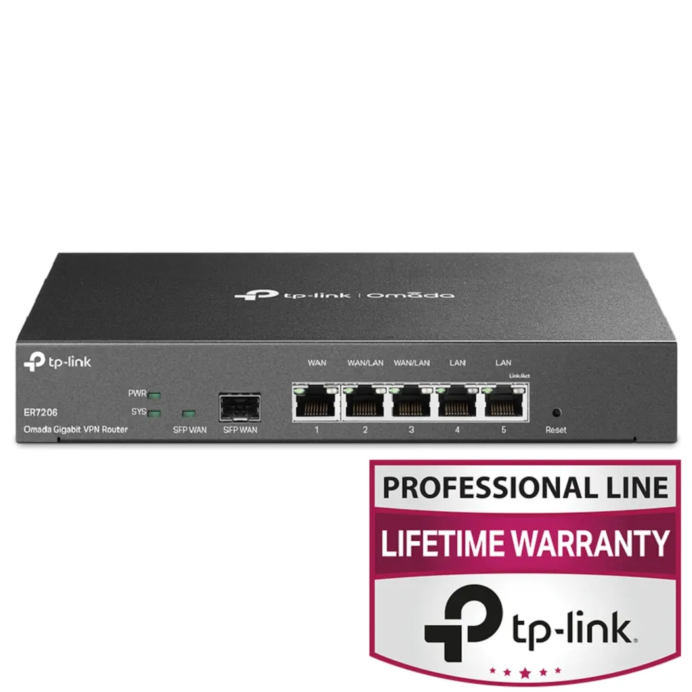 TP-Link Kablet Nettverk|ER7206 (TL-ER7206) Omada Gigabit VPN-ruter