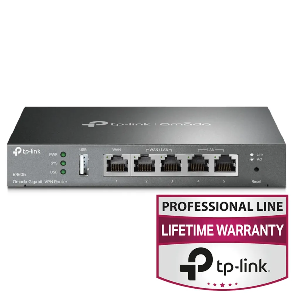 TP-Link Kablet Nettverk|Mobilt Bredbånd Og Rutere|ER605 (TL-R605) V2 Omada Gigabit VPN-ruter