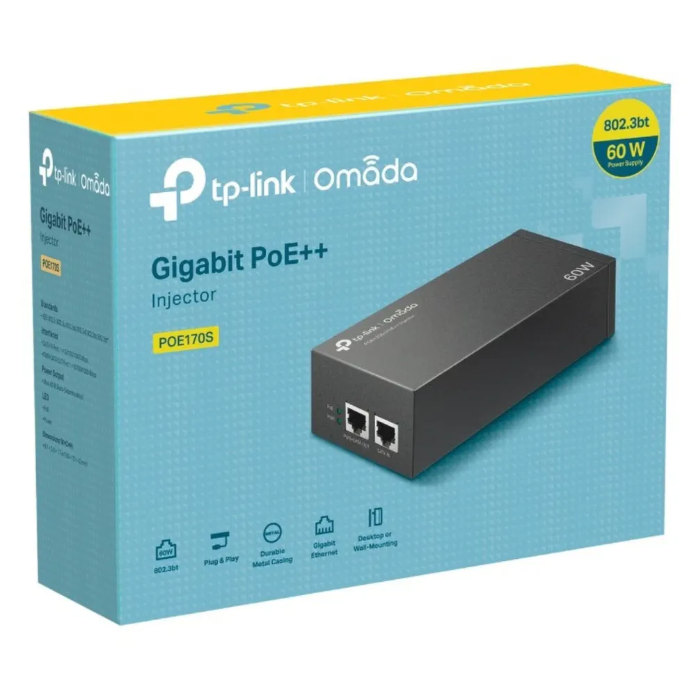 TP-Link Tilbehør Og Installasjon|Omada PoE++ injektor 60W