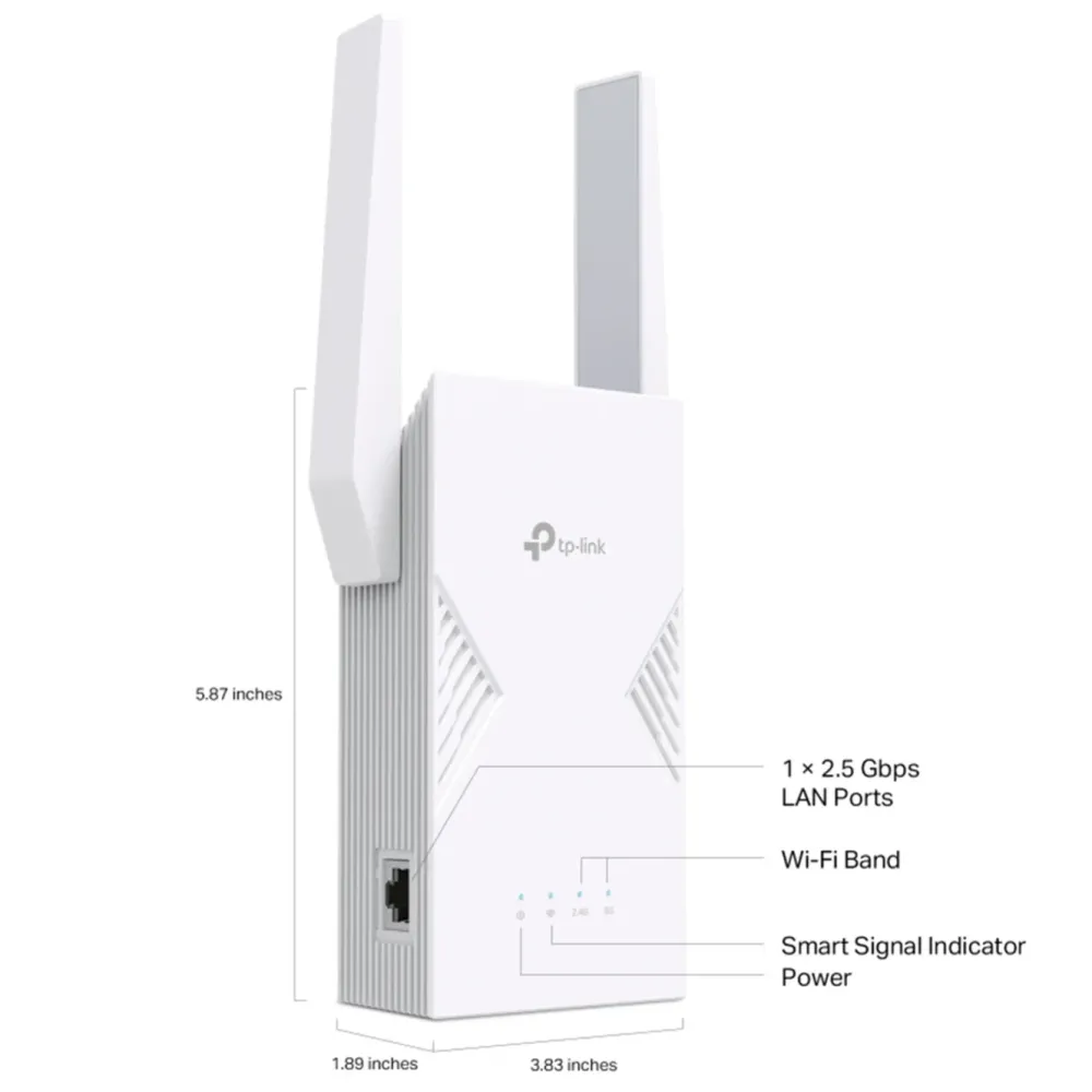 TP-Link Mobilt Bredbånd Og Rutere|Nettverkskabler|RE235BE – WiFi 7 BE3600-extender