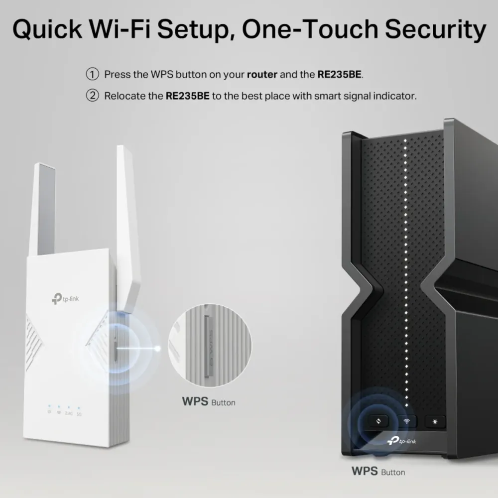 TP-Link Mobilt Bredbånd Og Rutere|Nettverkskabler|RE235BE – WiFi 7 BE3600-extender