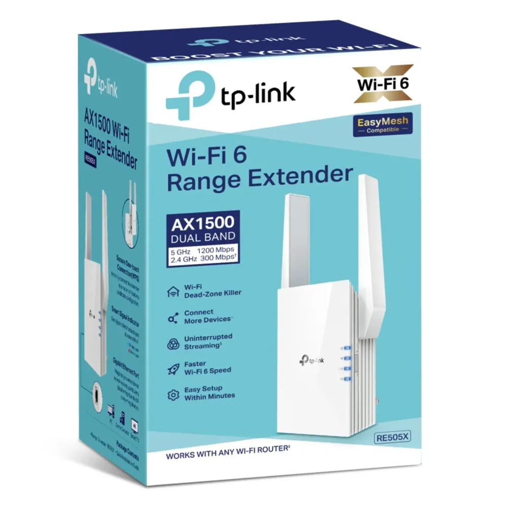 TP-Link Wifi-Forsterker|RE505X Wifi-repeater AX1500