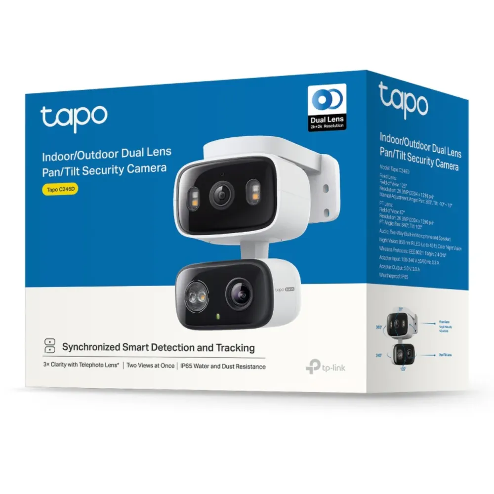 TP-Link Kameraovervåking|Tapo C246D Trådløst overvåkingskamera