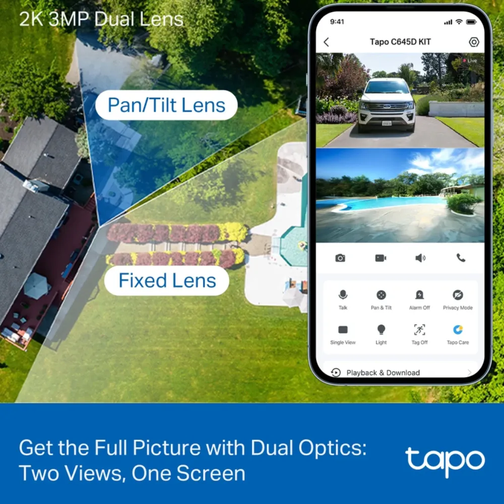 TP-Link Kameraovervåking|Tapo C645D Trådløst overvåkingskamera