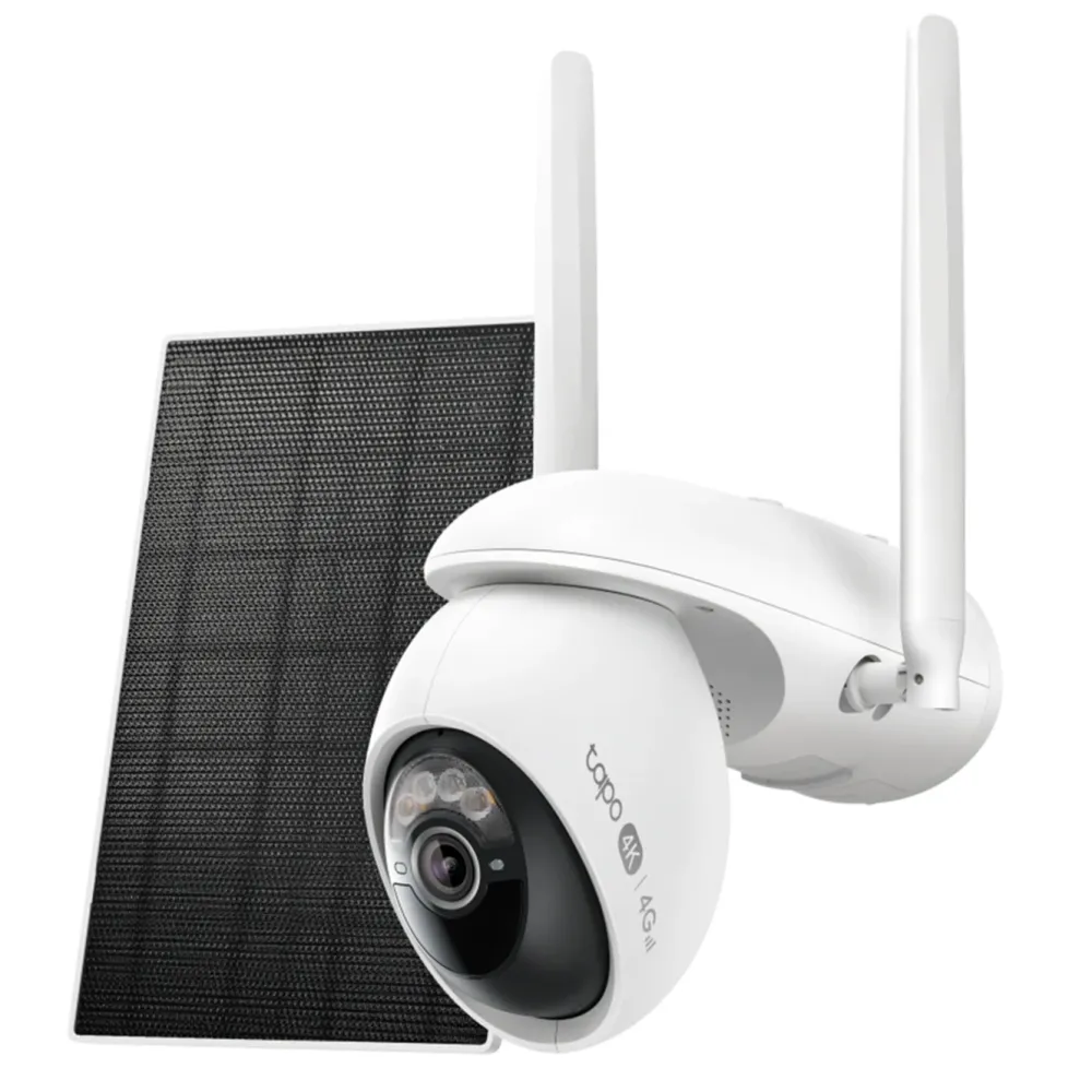 TP-Link Kameraovervåking|Tapo C665G Solcelledrevet 4K Pan/Tilt overvåkingskamera med Wi-Fi/4G