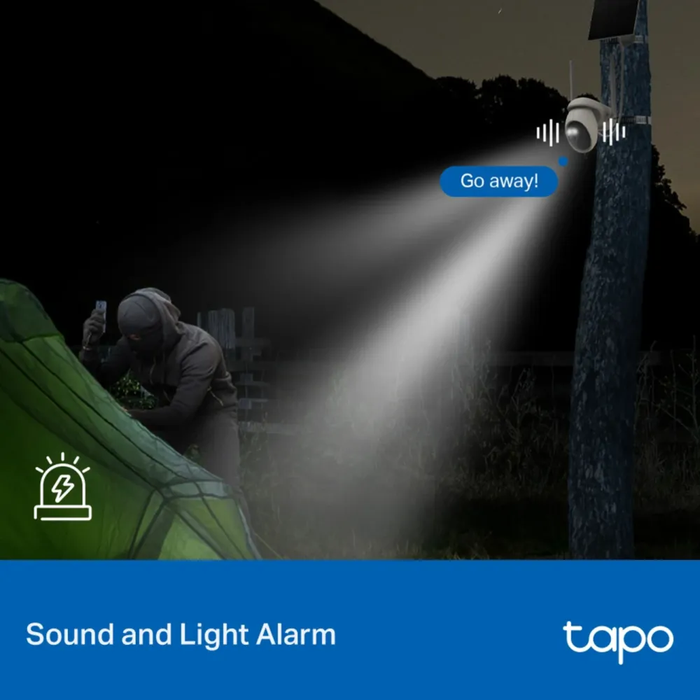 TP-Link Kameraovervåking|Tapo C665G Solcelledrevet 4K Pan/Tilt overvåkingskamera med Wi-Fi/4G