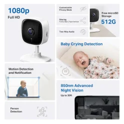 TP-Link Alarmsystemer|Skimmingsbeskyttelse|Tapo C100 Overvåkingskamera