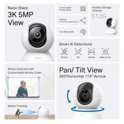 TP-Link Kameraovervåking|Tapo C230 Pan/Tilt AI Overvåkingskamera