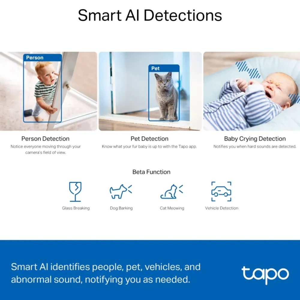 TP-Link Kameraovervåking|Tapo C230 Pan/Tilt AI Overvåkingskamera