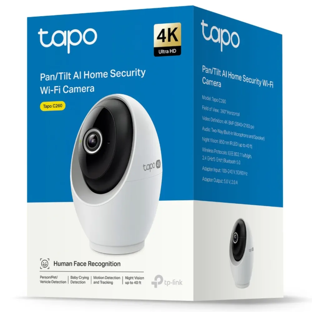 TP-Link Kameraovervåking|Tapo C260 Pan/Tilt AI Overvåkingskamera