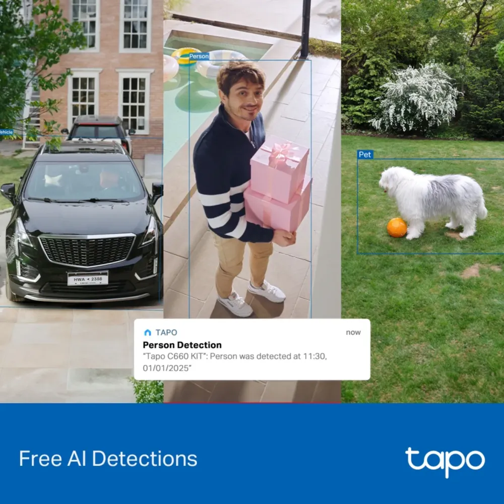 TP-Link Alarmsystemer|Skimmingsbeskyttelse|Tapo C660 Solcelledrevet 4K overvåkingskamera