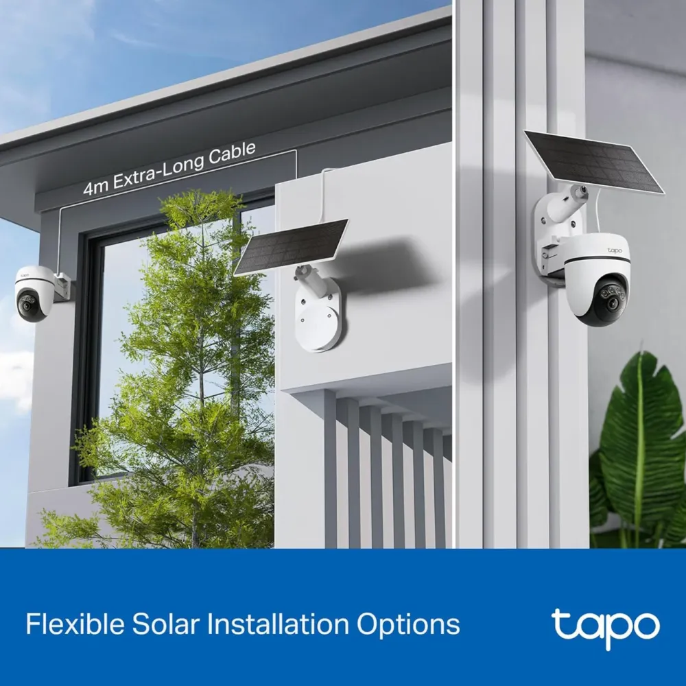 TP-Link Alarmsystemer|Skimmingsbeskyttelse|Tapo C610 Solcelledrevet Pan/Tilt overvåkingskamera