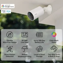 TP-Link Alarmsystemer|Skimmingsbeskyttelse|Tapo C410 Solcelledrevet overvåkingskamera