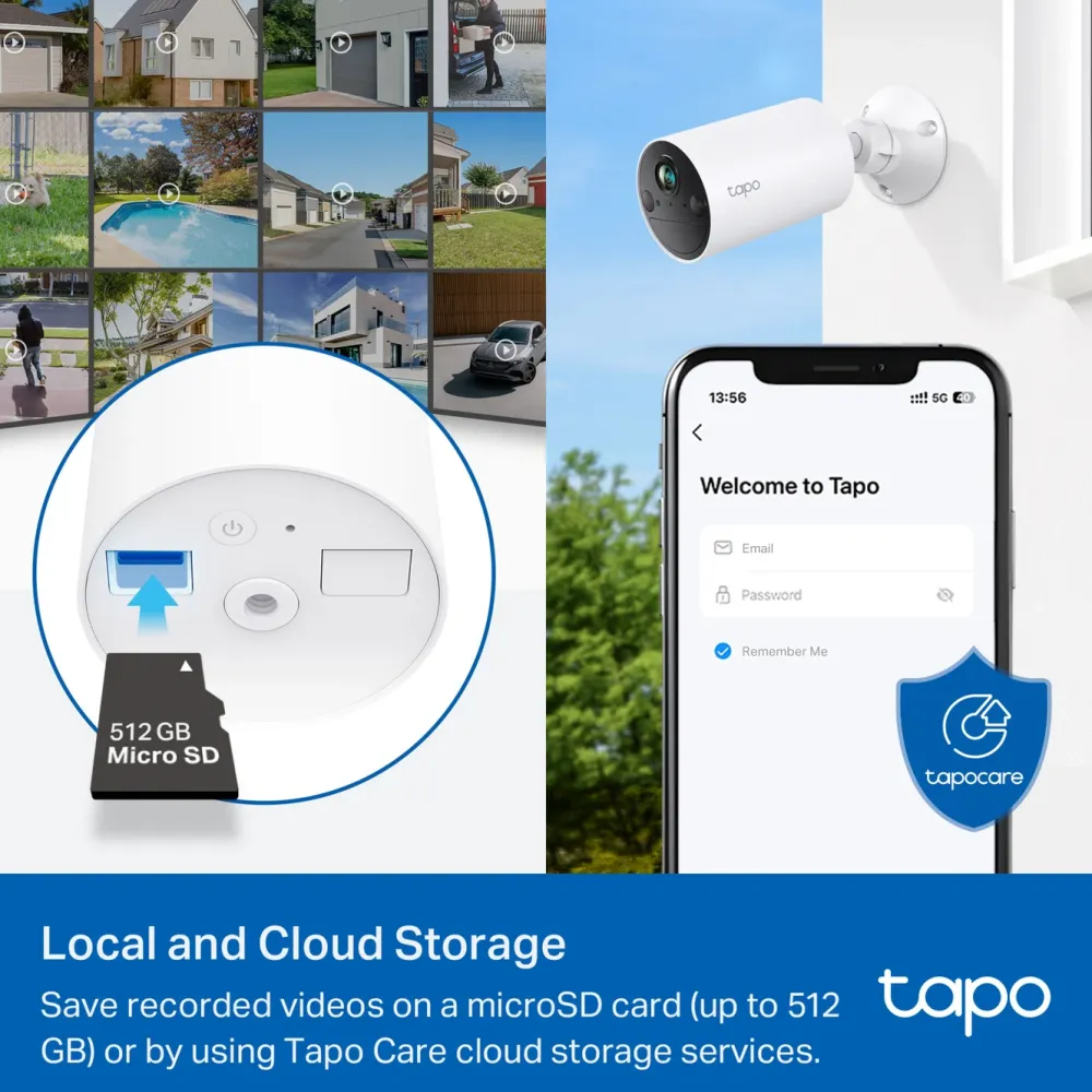 TP-Link Alarmsystemer|Skimmingsbeskyttelse|Tapo C410 Solcelledrevet overvåkingskamera
