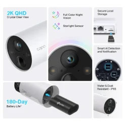 TP-Link Kameraovervåking|Tapo C420S2 Trådløst overvåkingskamera 2-pack