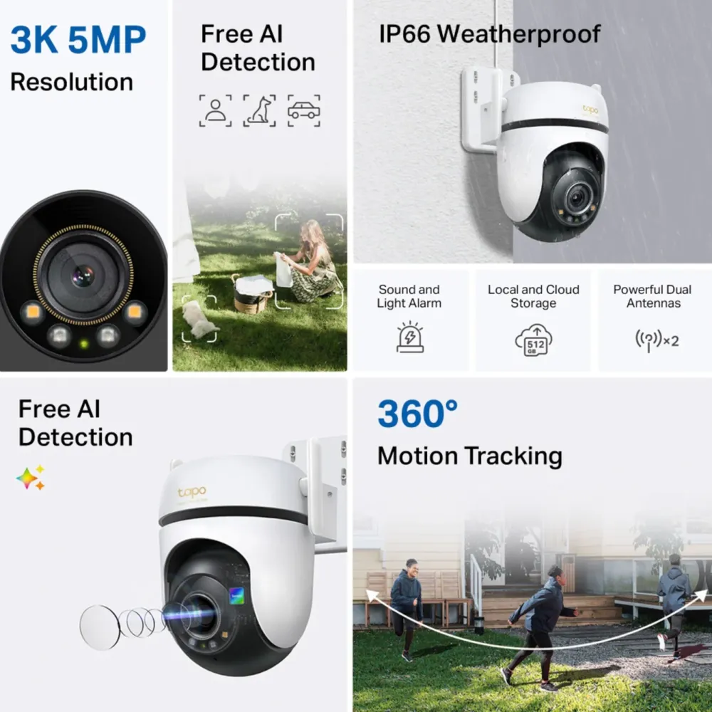 TP-Link Alarmsystemer|Skimmingsbeskyttelse|Tapo C530WS Trådløst overvåkningskamera