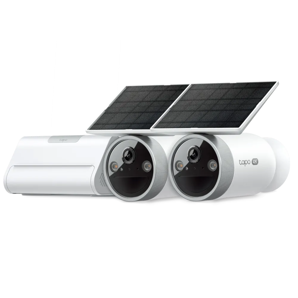 TP-Link Kameraovervåking|Tapo HB610 4K-solkameraer 2-pakning + H500 CentralHub