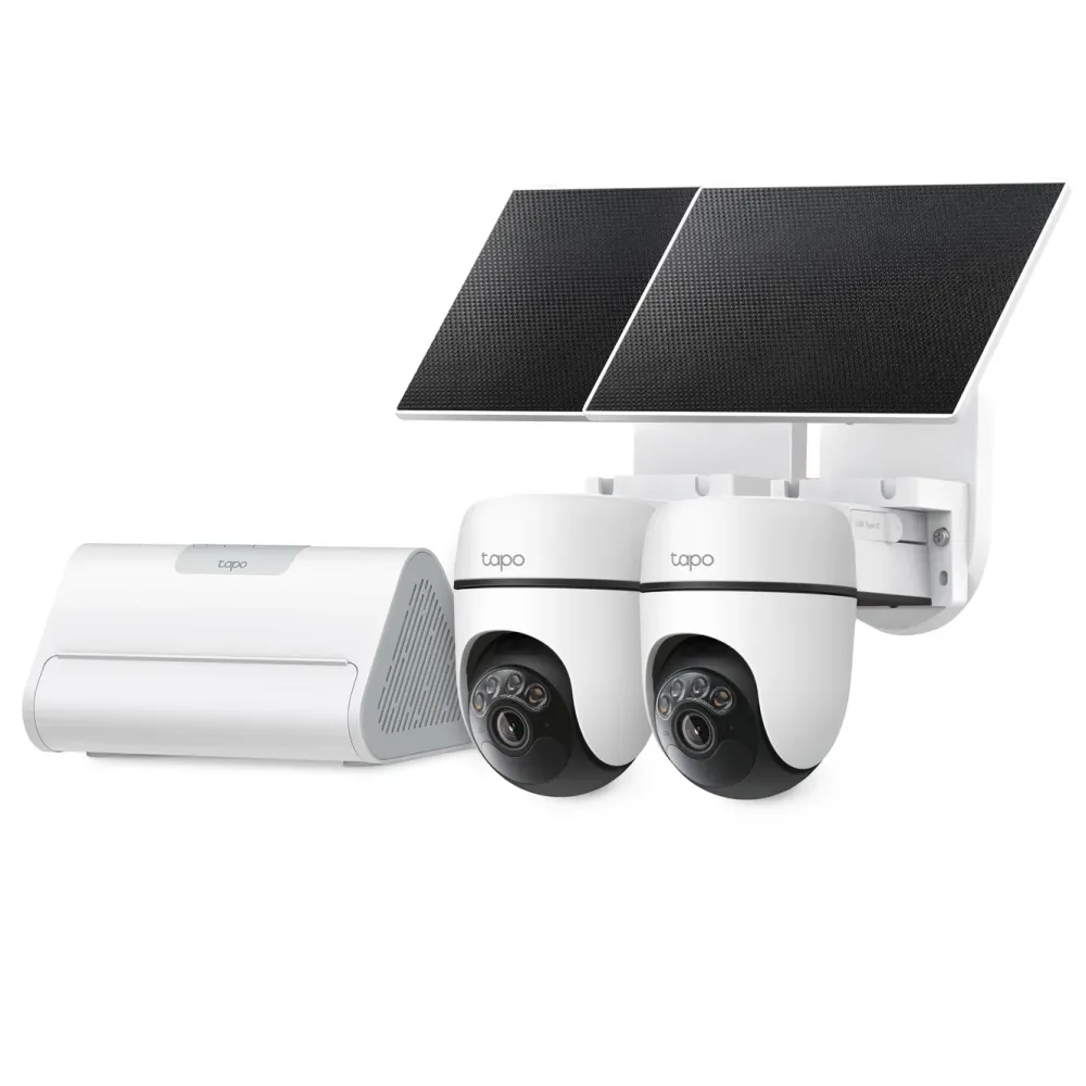 TP-Link Kameraovervåking|Tapo HB112 Solcelledrevet overvåkingskamera 2K pan/tilt 2-pk. Hvit
