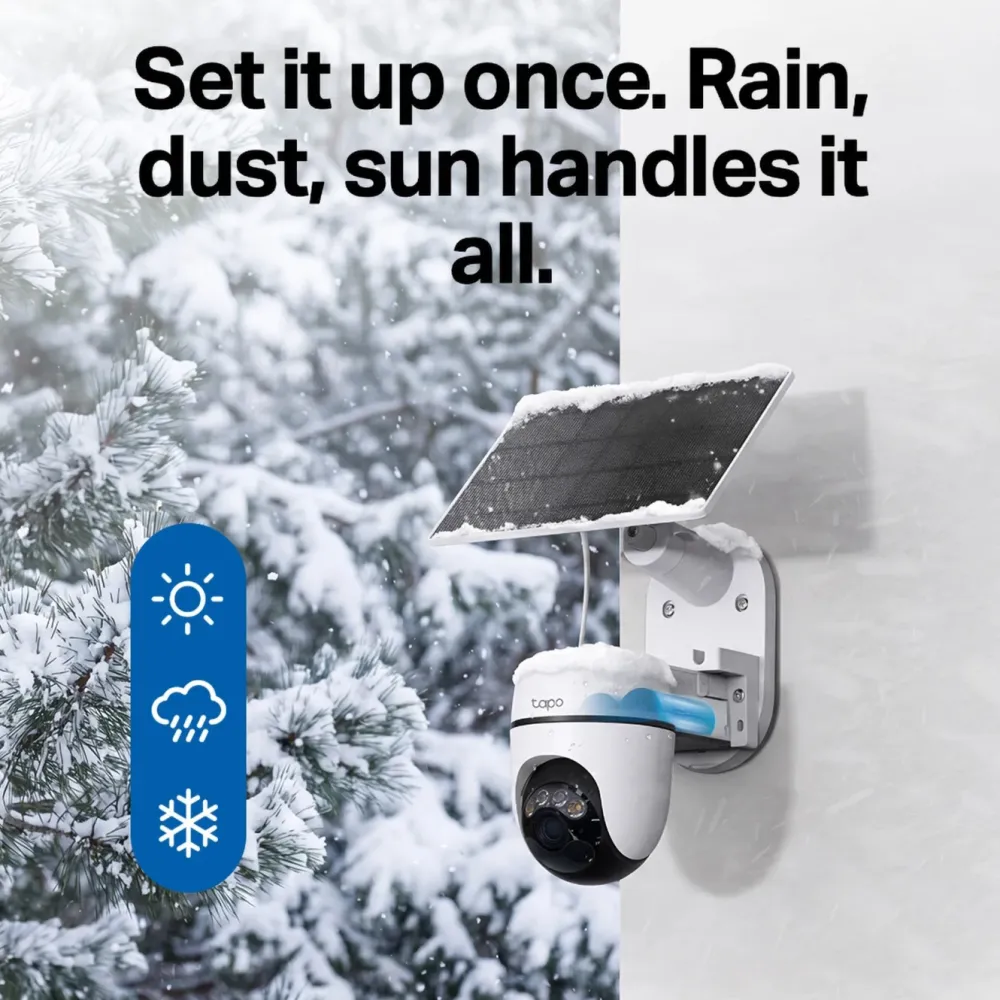 TP-Link Kameraovervåking|Tapo HB112 Solcelledrevet overvåkingskamera 2K pan/tilt 2-pk. Hvit