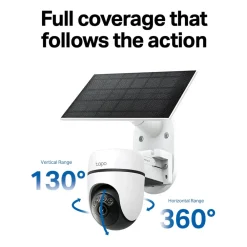 TP-Link Kameraovervåking|Tapo HB112 Solcelledrevet overvåkingskamera 2K pan/tilt 2-pk. Hvit