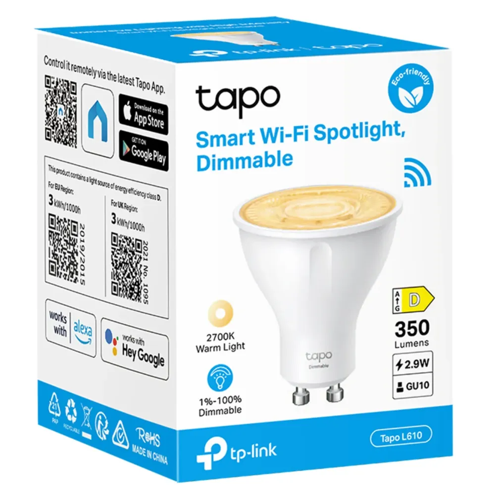 TP-Link Smart Belysning|Smart Belysning|Tapo L610 – Smart LED-pære GU10