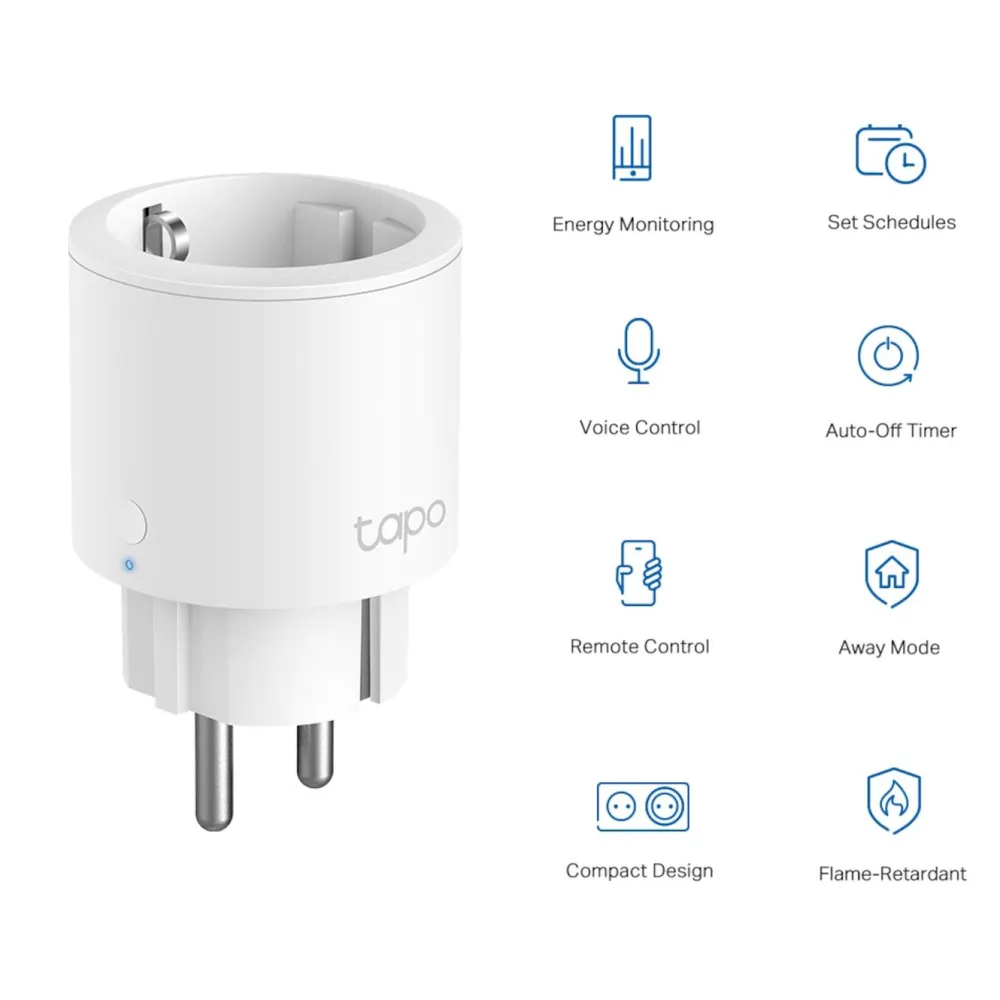 TP-Link Biltilbehør|Batterier|Tapo P115 Smart Wifi-fjernstrømbryter med energimåling 4-pk.