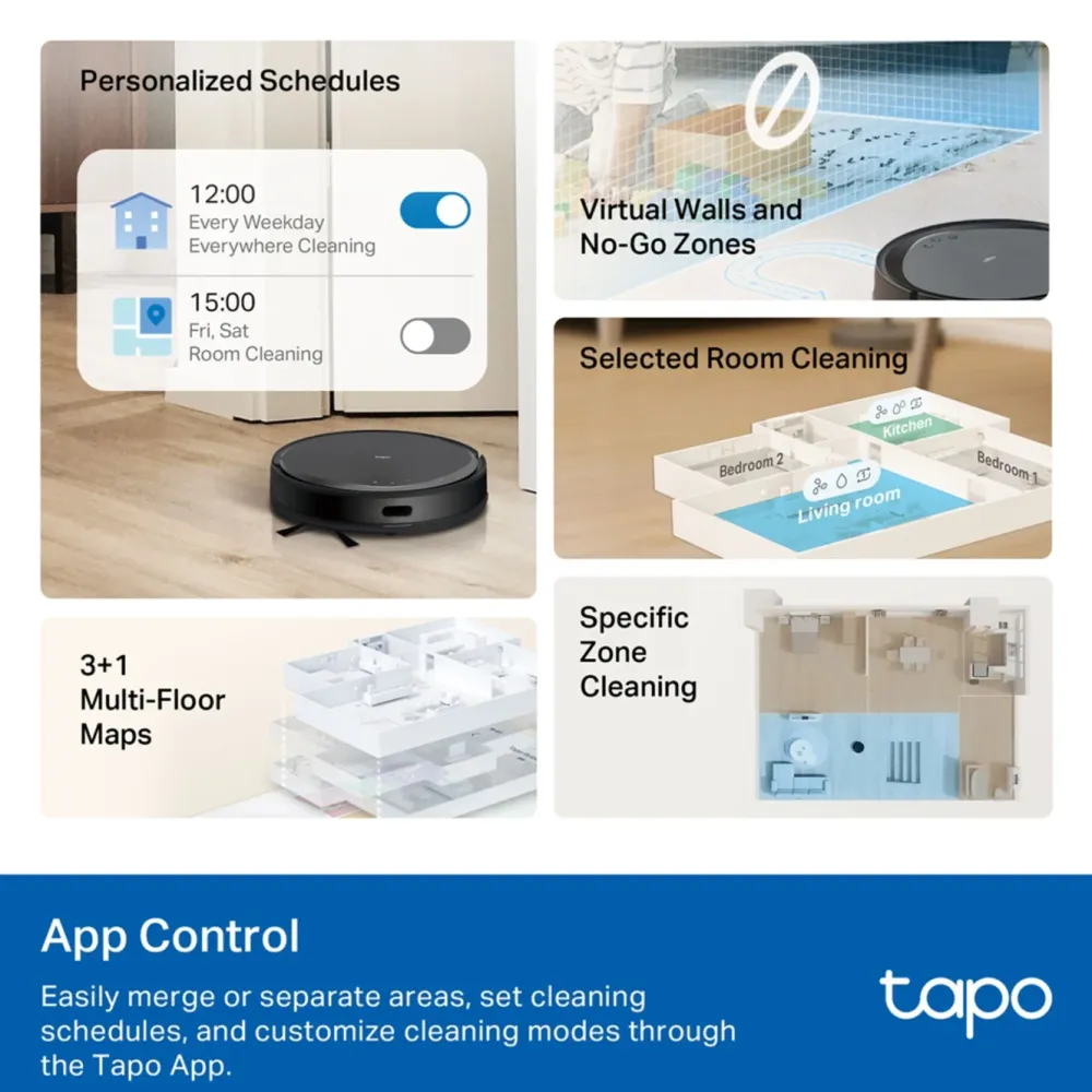 TP-Link Rengjøring|Robotstøvsuger|Tapo RV20 Max Robotstøvsuger