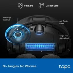 TP-Link Rengjøring|Robotstøvsuger|Tapo RV50 Pro Omni – Robotstøvsuger med basestasjon
