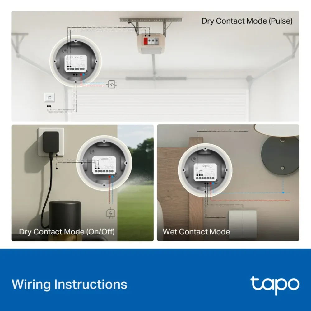 TP-Link Fjernstrømbryter|Smarte Sensorer|Tapo S110E Smart Switch-modul Wifi, Bluetooth, Matter