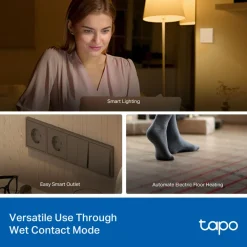 TP-Link Fjernstrømbryter|Smarte Sensorer|Tapo S110E Smart Switch-modul Wifi, Bluetooth, Matter
